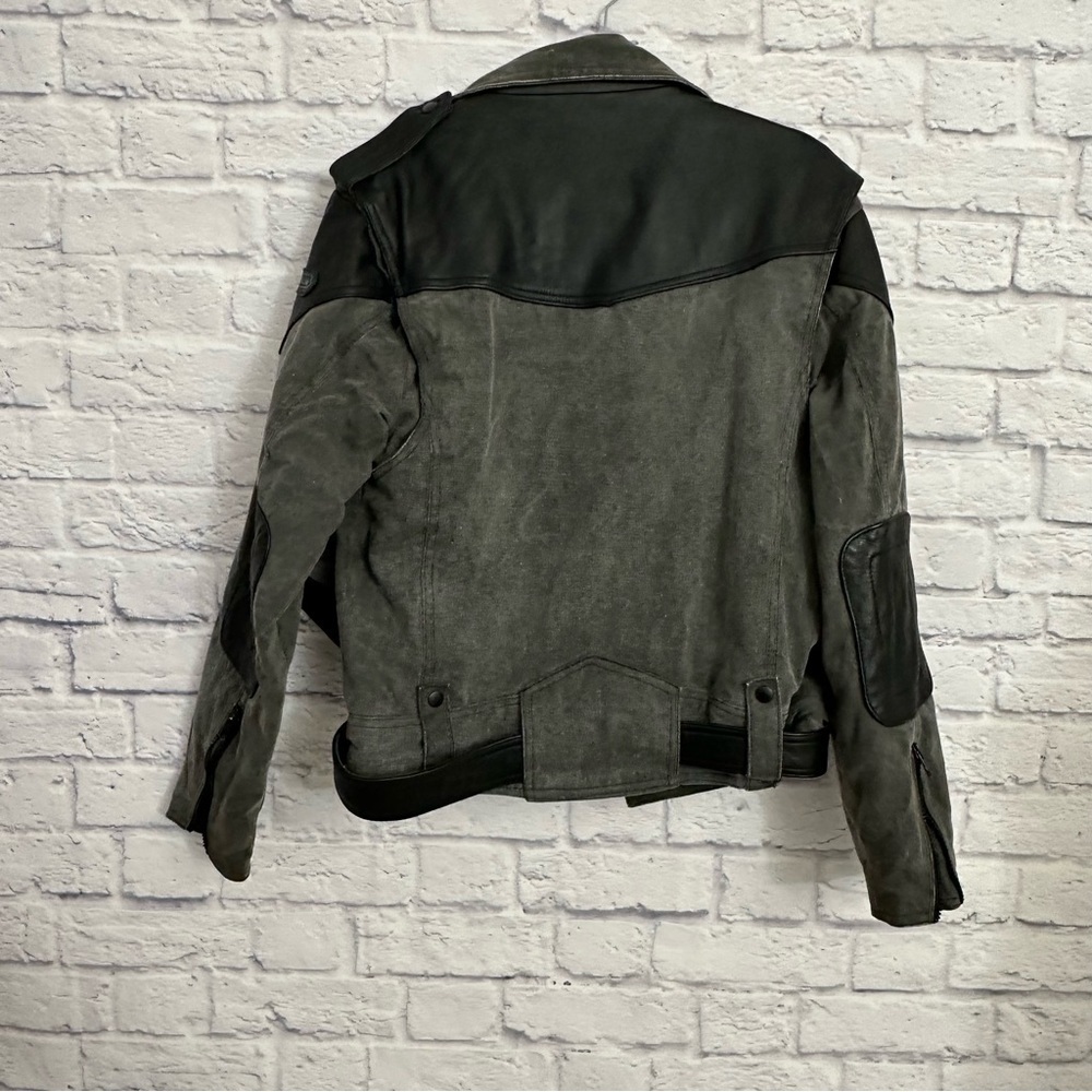Hein Gerick Motorcycle Jacket 100% Cotton with Genuine Leather Trim Shell men’s - Picture 4 of 14